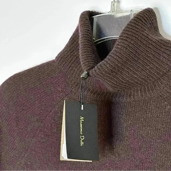 Massimo Dutti Women High neck cashmere wool chocolate brown dress - Picture 5 of 17